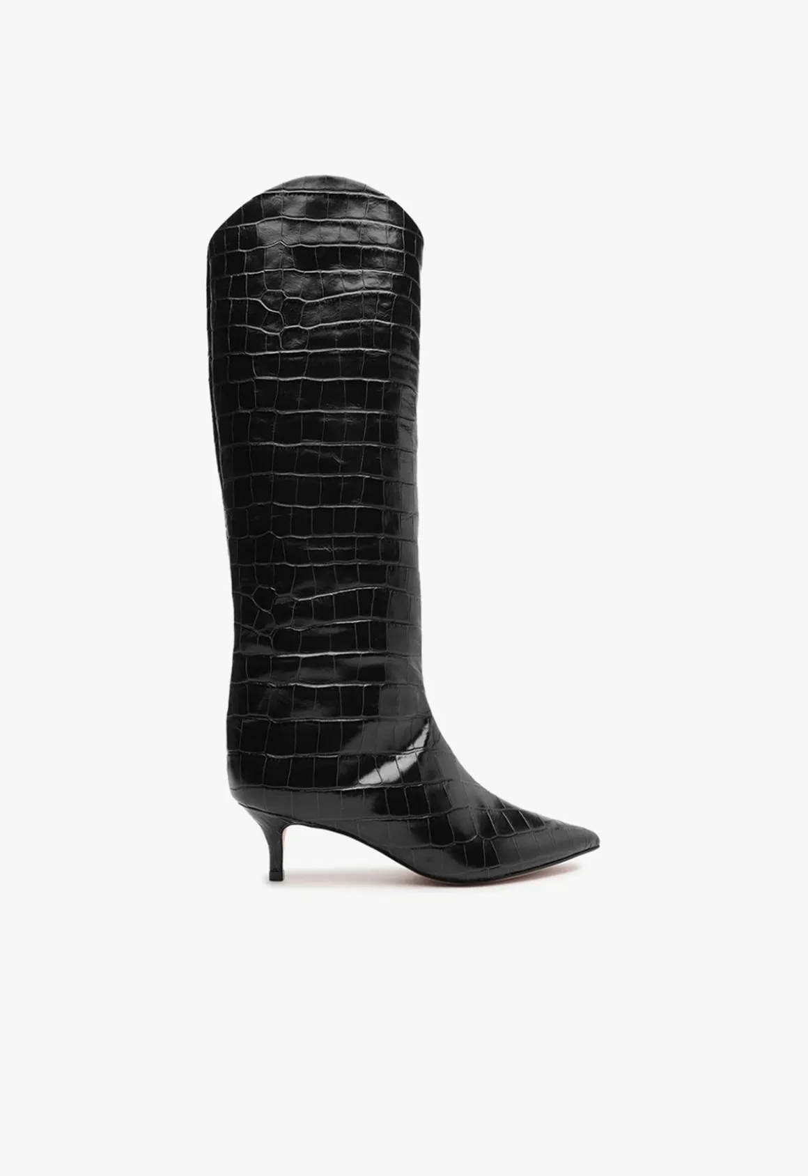 Maryana Lo Crocodile-Embossed Leather Boot