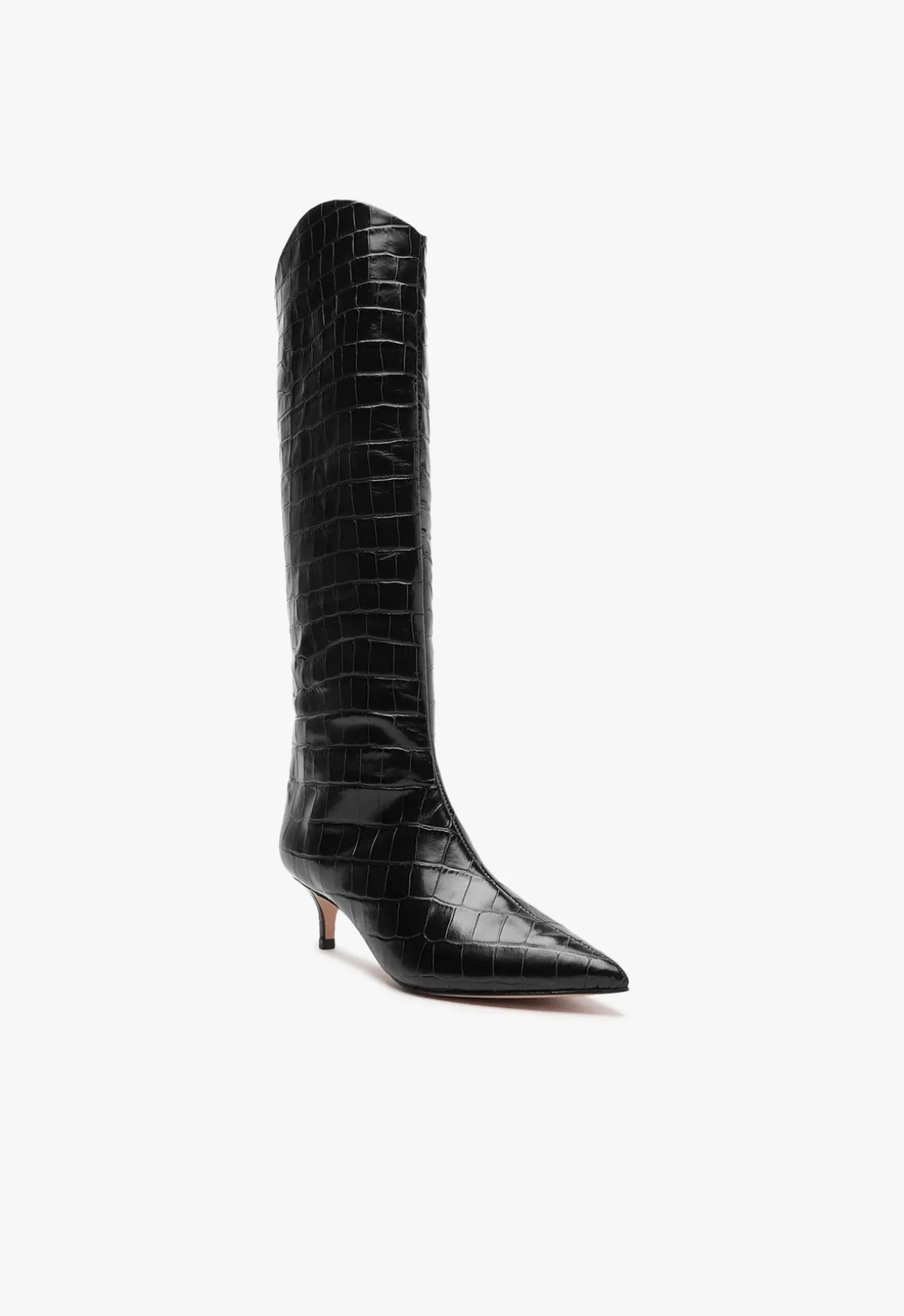 Maryana Lo Crocodile-Embossed Leather Boot
