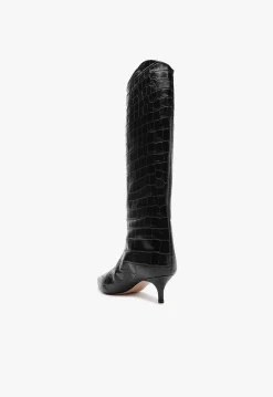 Maryana Lo Crocodile-Embossed Leather Boot