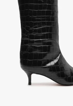 Maryana Lo Crocodile-Embossed Leather Boot
