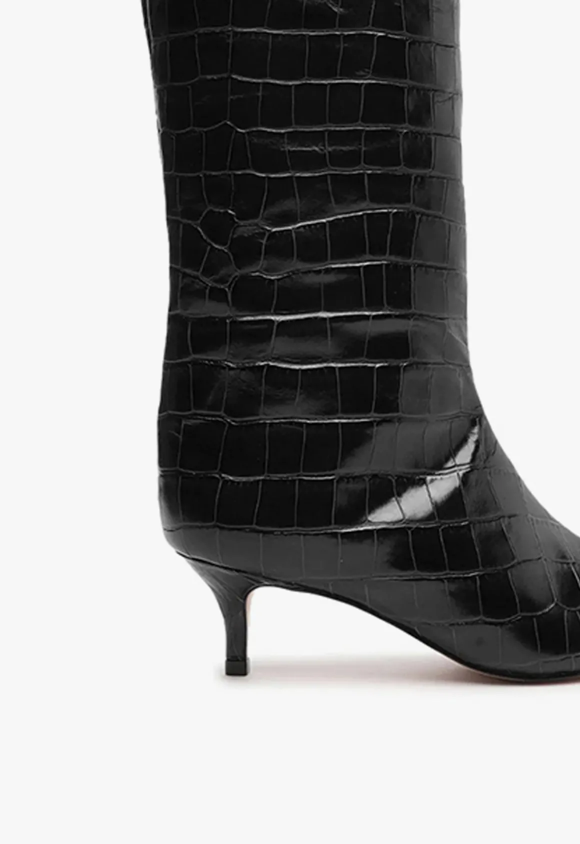 Maryana Lo Crocodile-Embossed Leather Boot