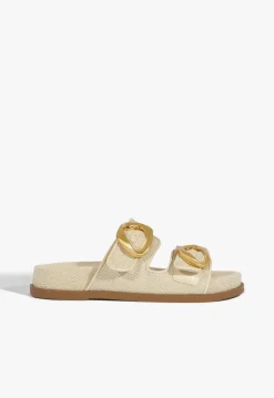 Olga Beige Linen Sporty Sandal