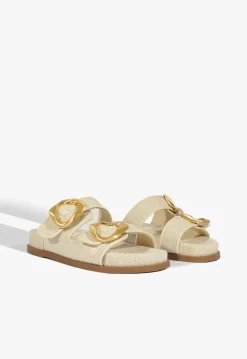Olga Beige Linen Sporty Sandal