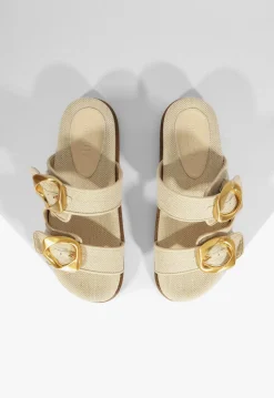 Olga Beige Linen Sporty Sandal