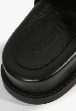 Olga Black Leather Sporty Sandal