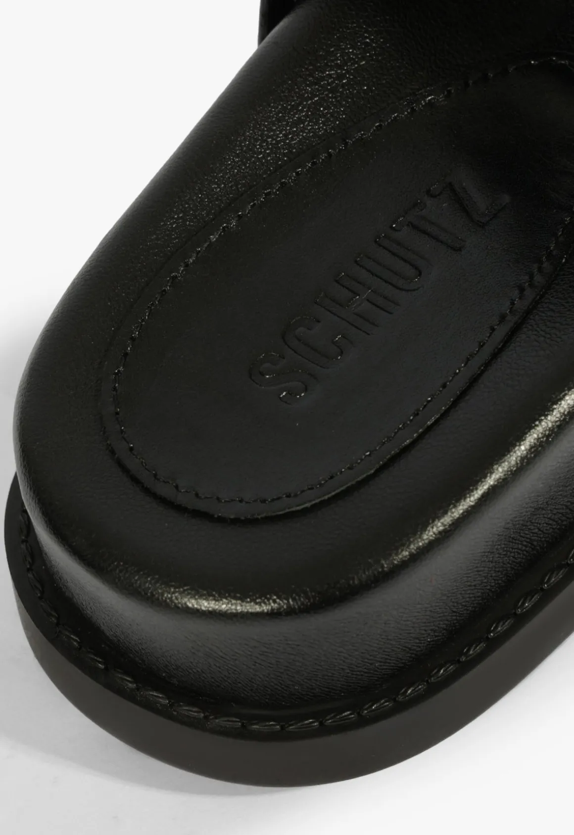 Olga Black Leather Sporty Sandal