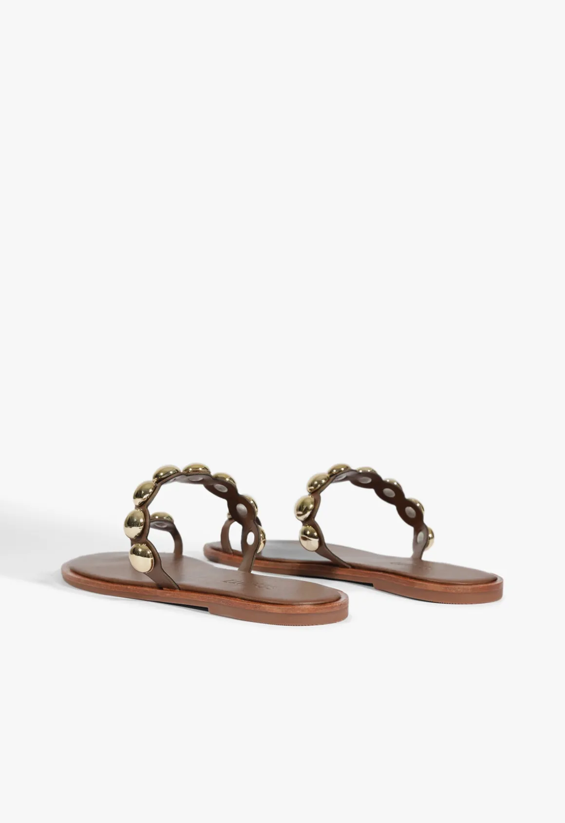 Romy Brown Leather Flat Sandal