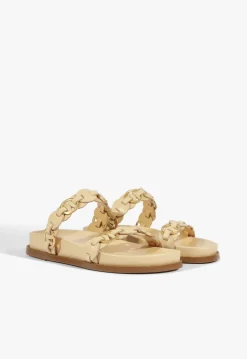 Selina Beige Leather Sporty Sandal