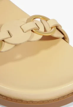 Selina Beige Leather Sporty Sandal