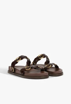 Selina Brown Leather Sporty Sandal