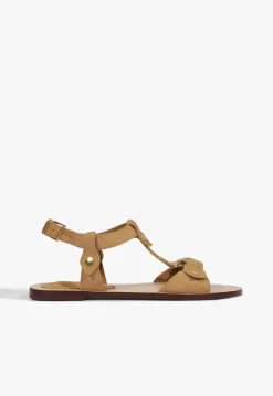 Stevie Brown Suede Flat Sandal